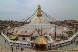 The Great Stupa of Boudhanath in Kathmandu, Nepal, Buddhist pilgrimage