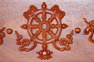 Dharma,Wheel.,Dharmachakra,,The,Buddhist,Eight-fold,Path,Illustrated,In,A