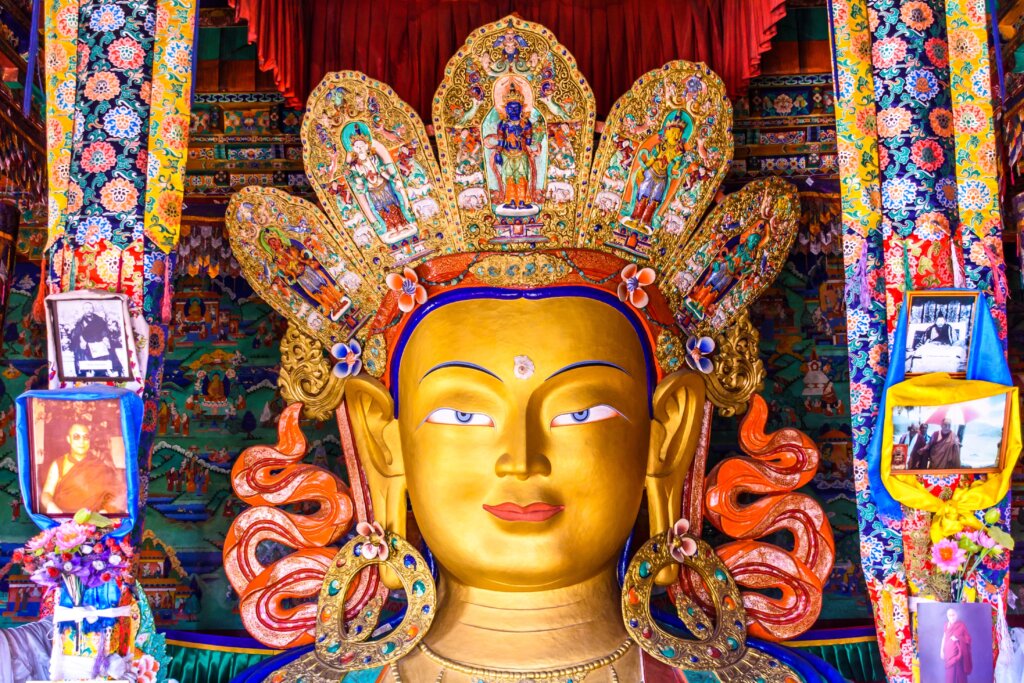 Beautiful,And,Respectful,Golden,Buddha,Statue,(maitreya,Buddha,Statue),In